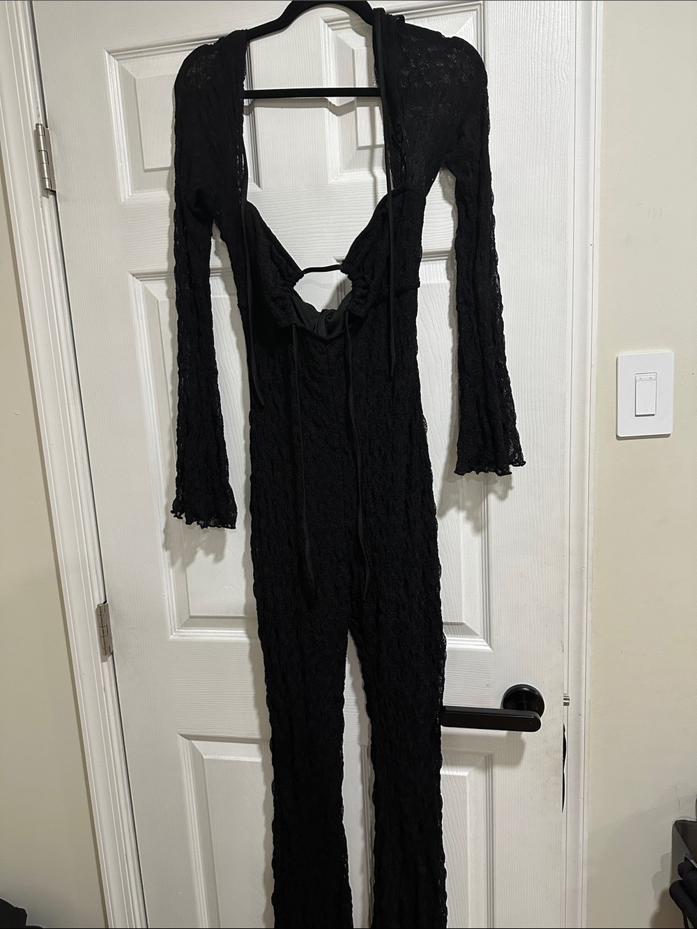 Black Lace Cutout Jumpsuit